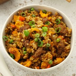 Singapore Fried Rice With Beef
