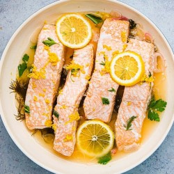 Salmon Steak With Lemon Sauce