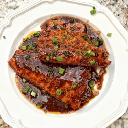 Salmon Steak With Oyster Sauce