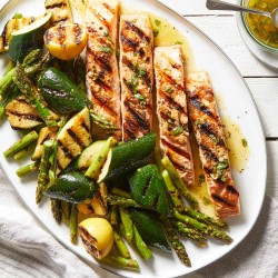 Salmon Steak With Vegetables