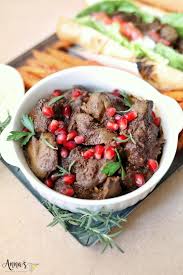 chicken liver with pomegranate sauce