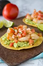 Shrimp avocado tostada