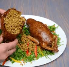 Stuffed pigeons with rice