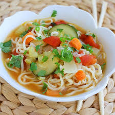 Vegetables ramen soup