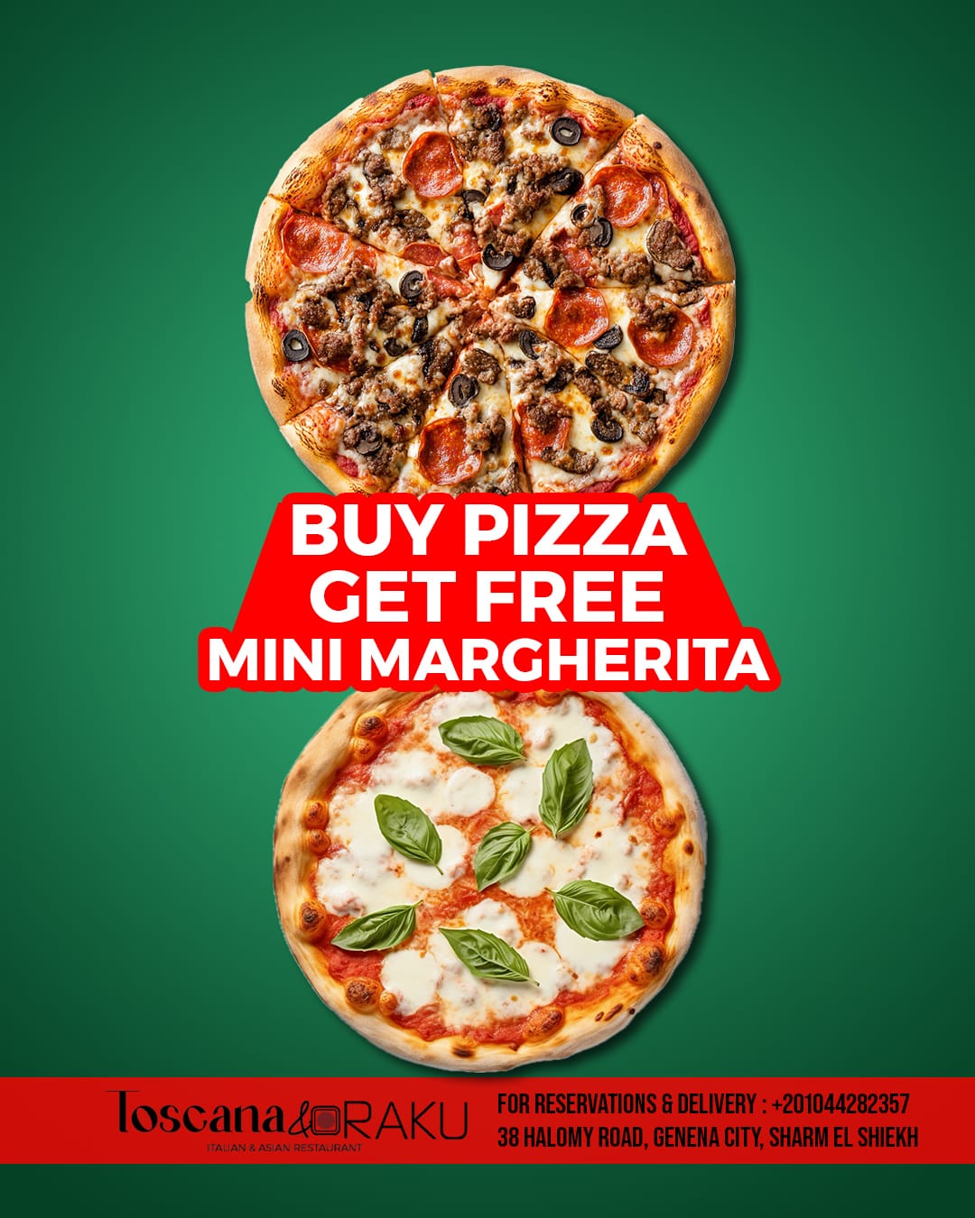 BUY PIZZA GET FREE MINI MARGHERITA