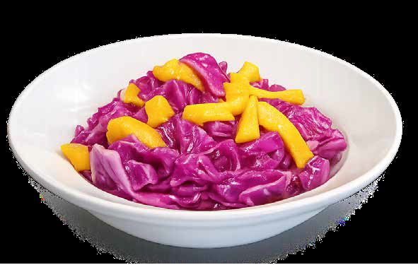 Purple Cabbage with fresh mango