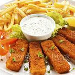 Fried Fish Sticks with fries