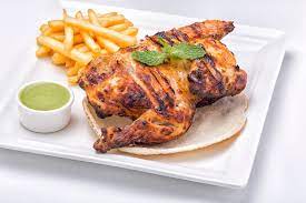 Half grilled chicken