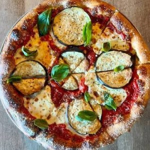 Eggplant and Grana Pizza