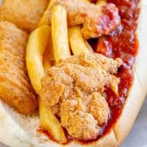 Fries with Mozzarella Sandwich