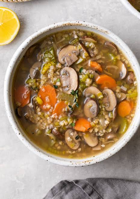 Buckwheat soup with mushrooms