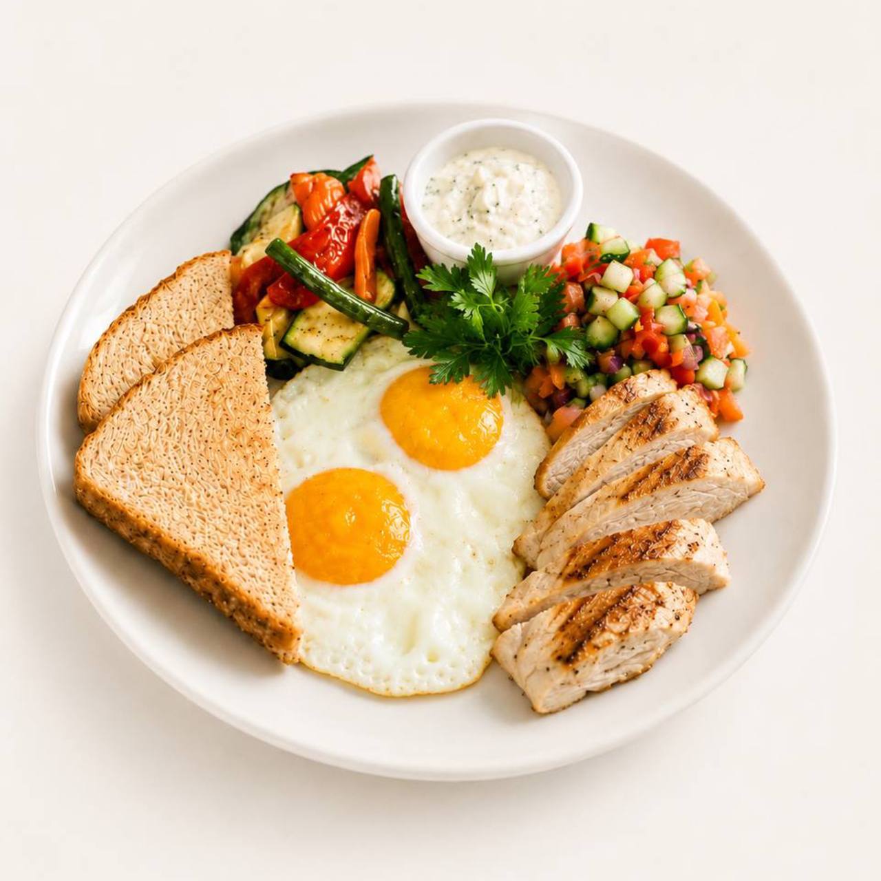 Amphora breakfast with chicken
